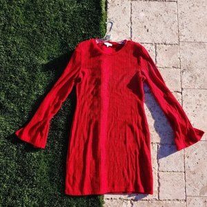 NWT NSR Women's Long Sleeve Sweater Minidress Red Size XL $120 X218